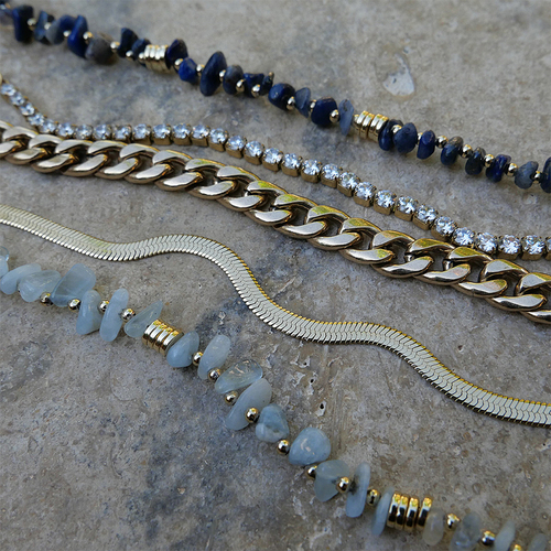A&C Oslo Nature Beads Bracelet Amazonite Gold