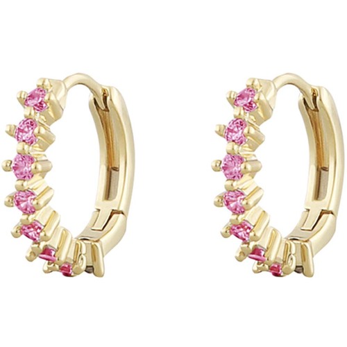 Snö of Sweden Nuit small ring ear gold/fuchsia