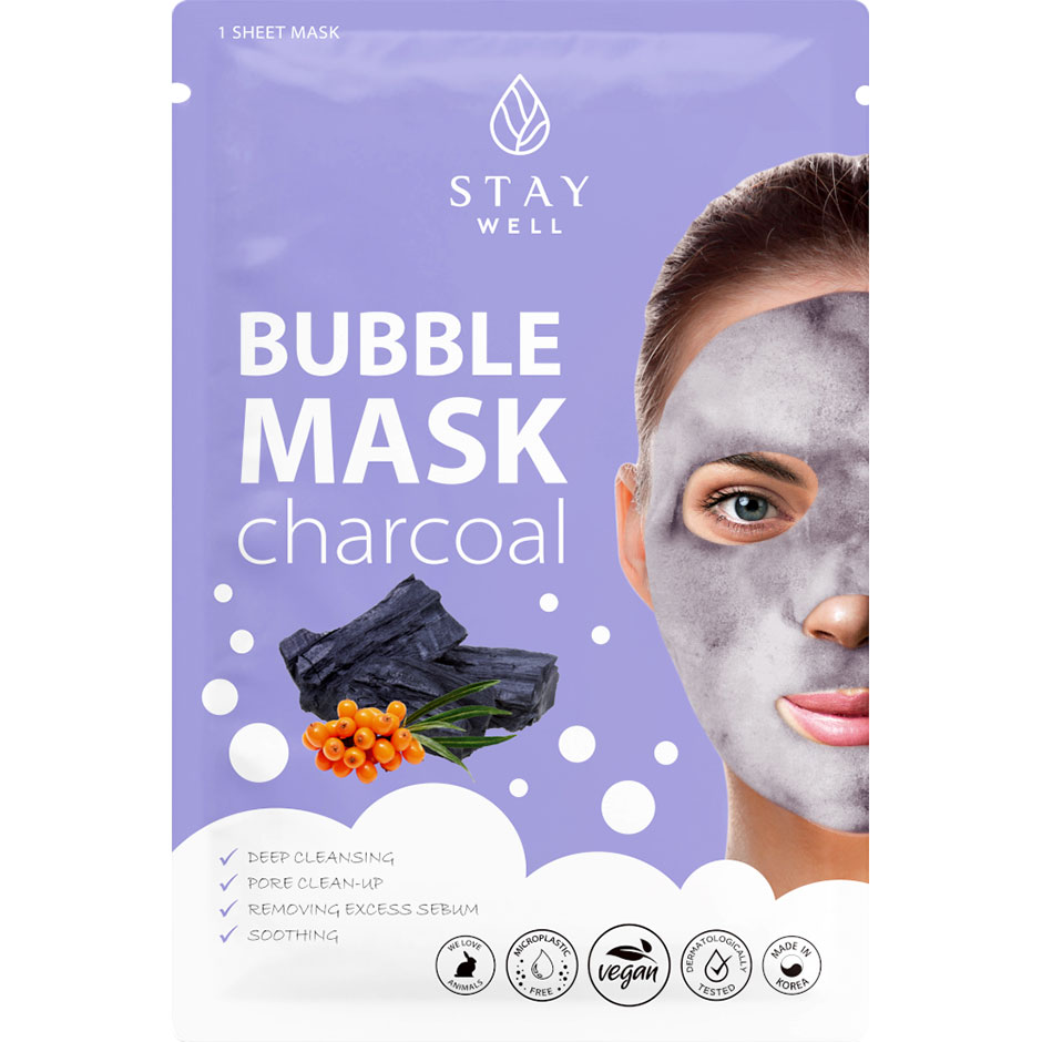 Deep Cleansing Bubble Mask Charcoal, Stay Well Ansiktsmaske Hudpleie - Ansiktspleie - Ansiktsmaske