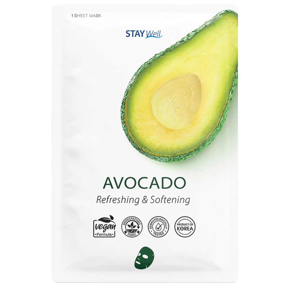 Bilde av Vegan Sheet Mask Avocado, Stay Well Ansiktsmaske