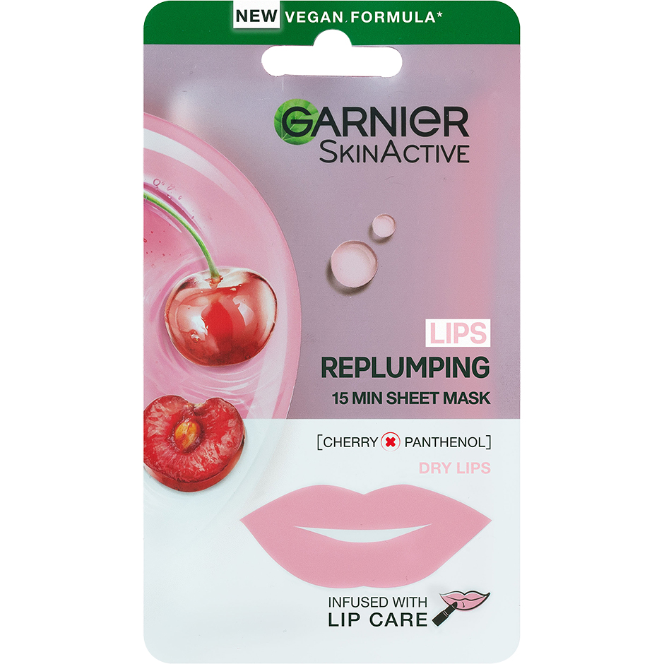 Bilde av Lips Replumping 15 Min Sheet Mask Cherry, 5 G Garnier Sheet Masks