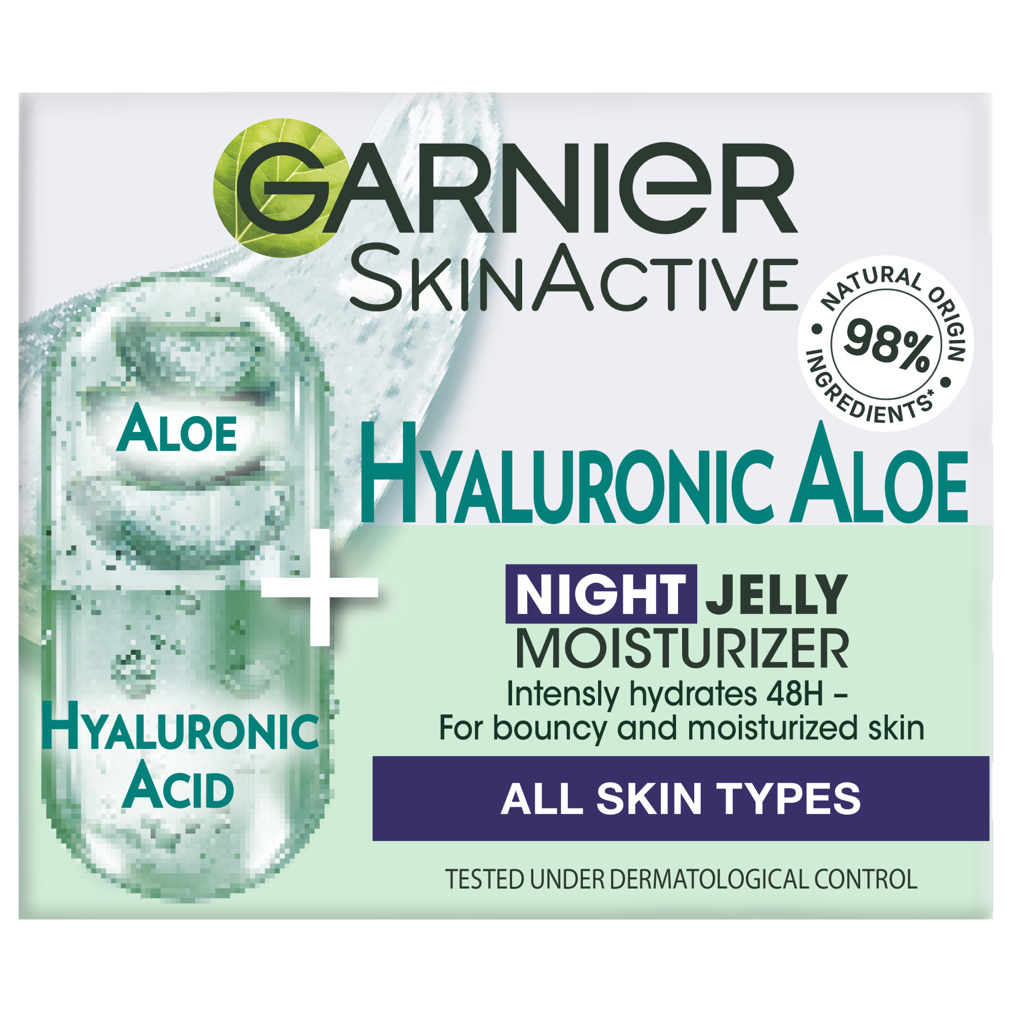 Garnier SkinActive Hyaluronic Aloe Jelly Night, 50 ml Garnier Nattkrem Hudpleie - Ansiktspleie - Ansiktskrem - Nattkrem