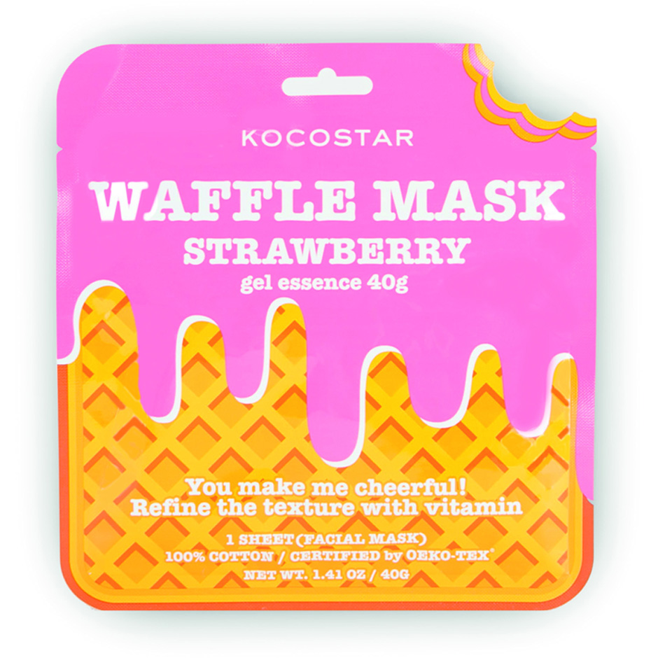 Waffle Mask Strawberry, 40 g Kocostar Ansiktsmaske Hudpleie - Ansiktspleie - Ansiktsmaske