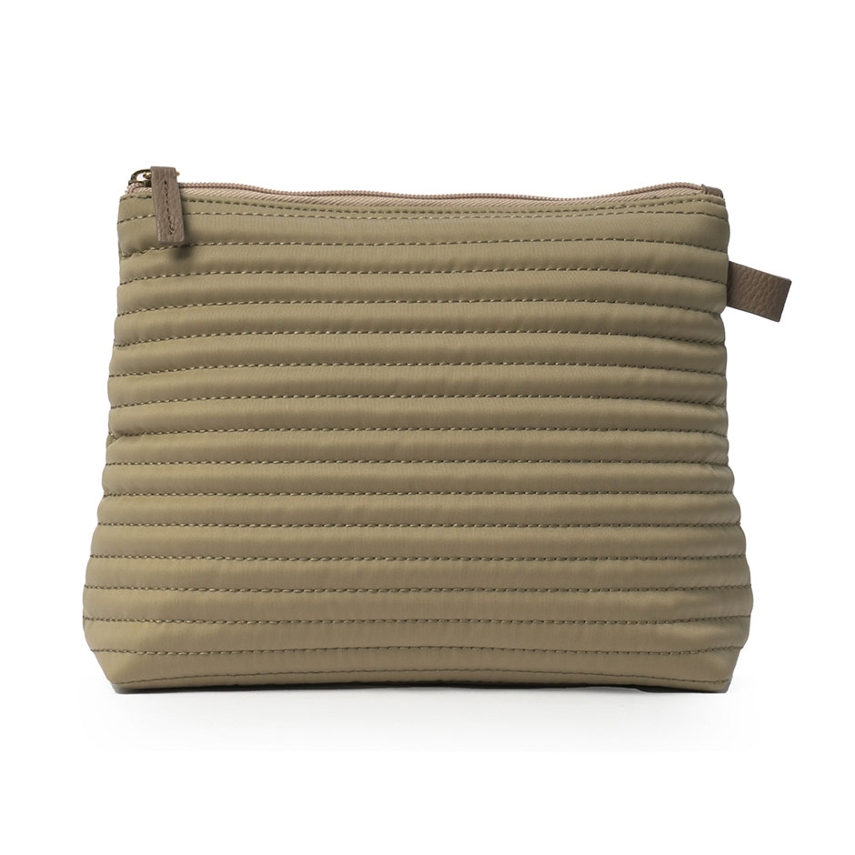 Cosmetic M Taupe Soft Quilted Stripes, Ceannis Toalettmapper Accessories - Toalettmapper