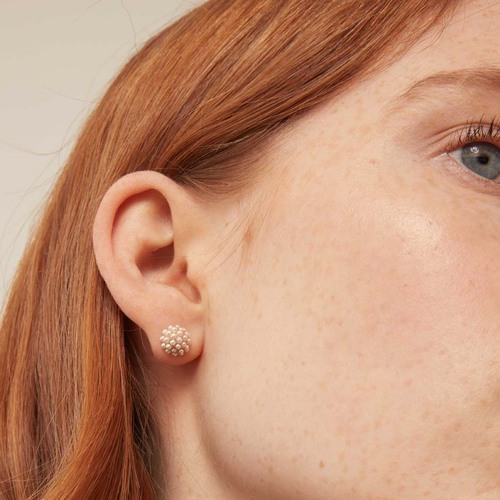 Orelia Pearl Encrusted Domed Stud Earrings
