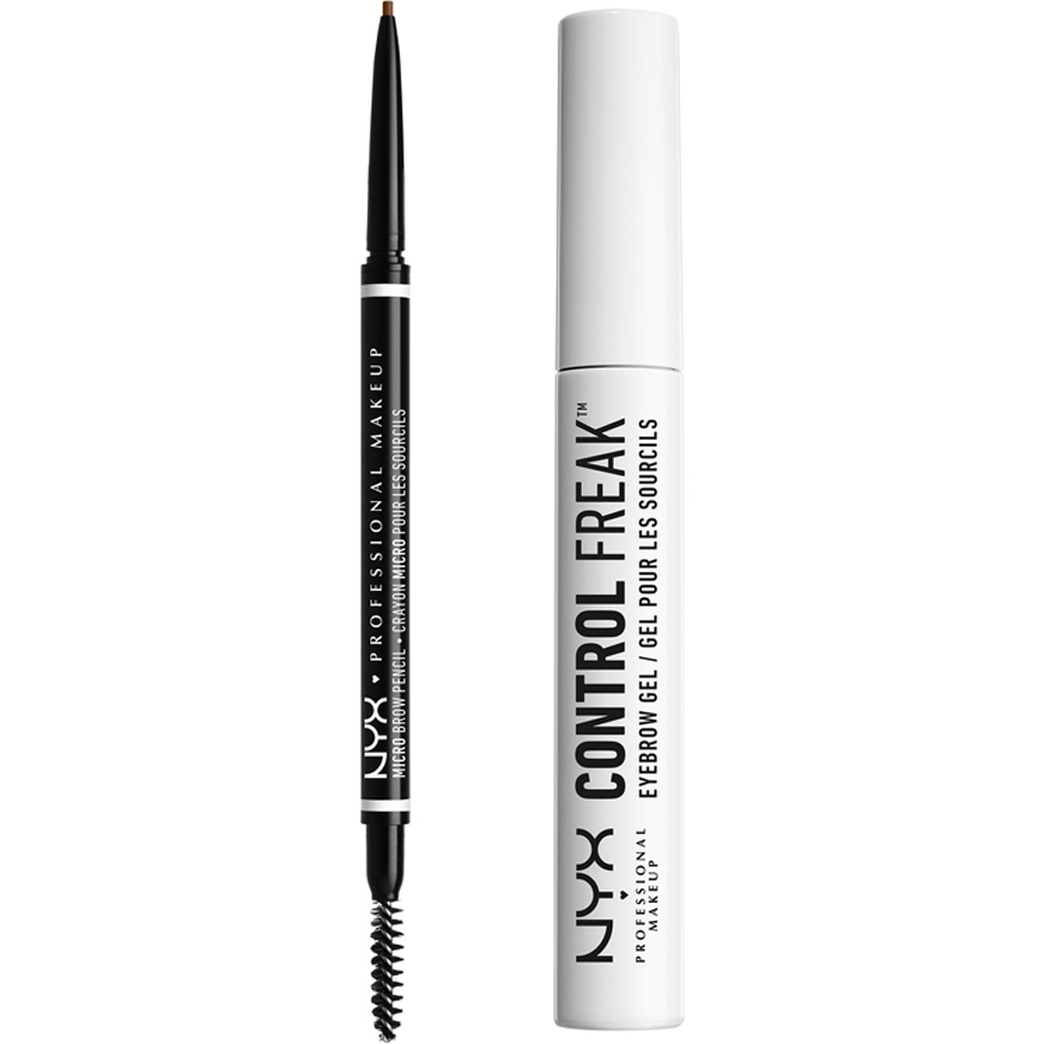 Micro Brow Pencil Ash Brown + Control Freak Eyebrow Gel, NYX Professional Makeup Makeup Set Sminke - Makeup Set