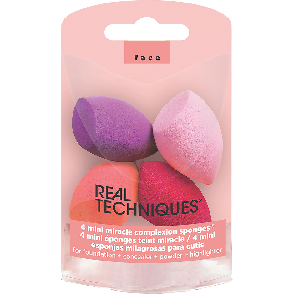 Real Techniques 4 Mini Miracle Complexion Sponges, Real Techniques Sminke Svamper Sminke - Sminkeverktøy - Sminke Svamper
