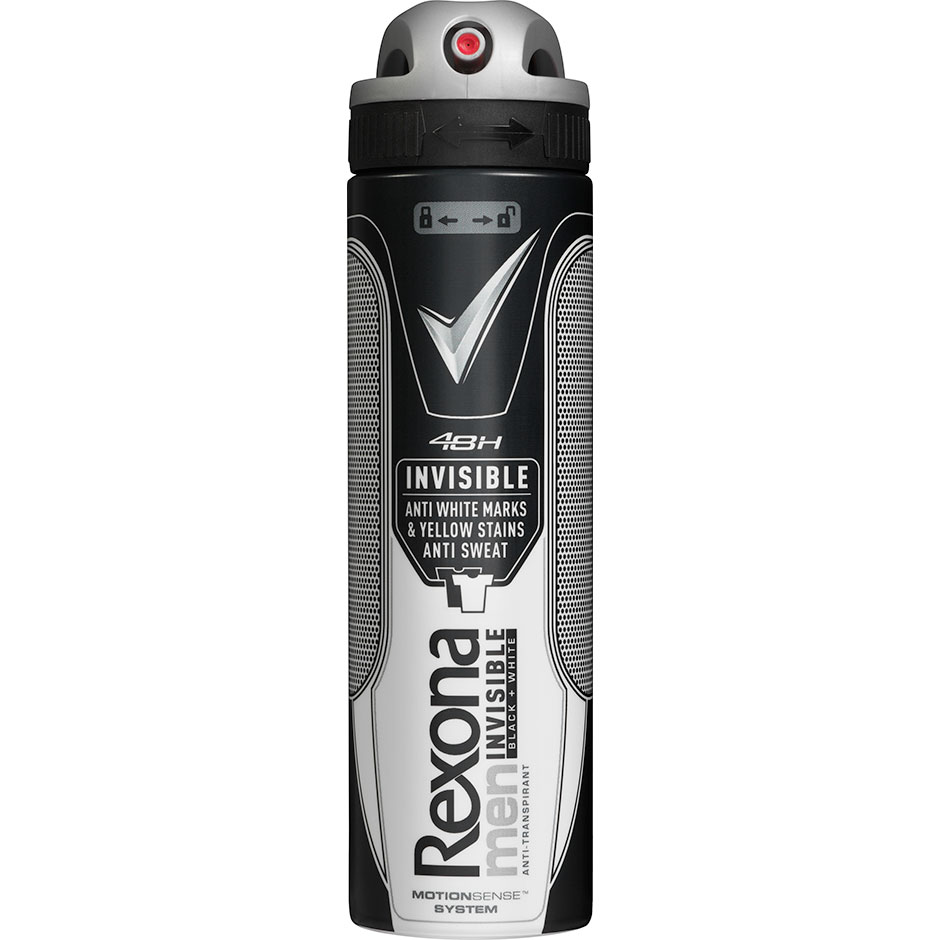 Men Deo Spray Invisible Black & White, 150 ml Rexona Herredeodorant Hudpleie - Deodorant - Herredeodorant