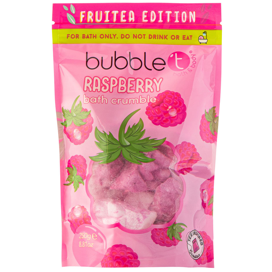Fruitea Raspberry Bath Crumble, 250 g BubbleT Badeskum & badesalt Hudpleie - Kroppspleie - Dusj & Bad - Badeskum & badesalt