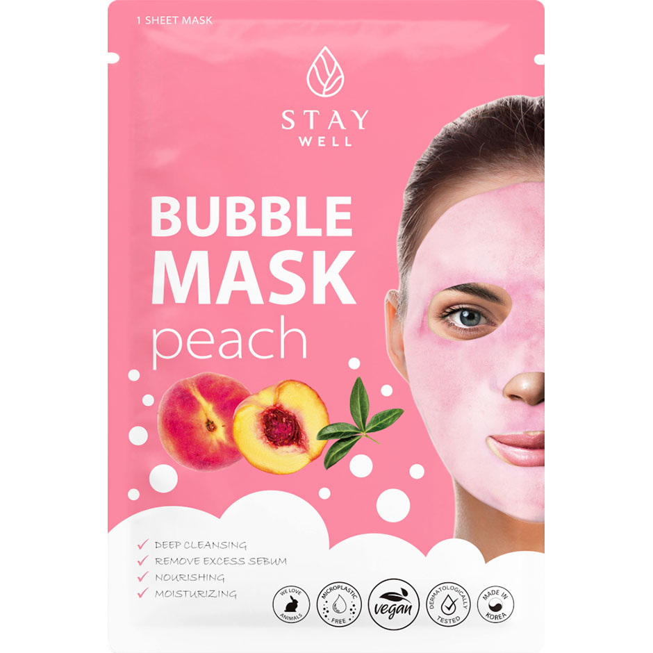 Bilde av Deep Cleansing Bubble Mask Peach, Stay Well Ansiktsmaske