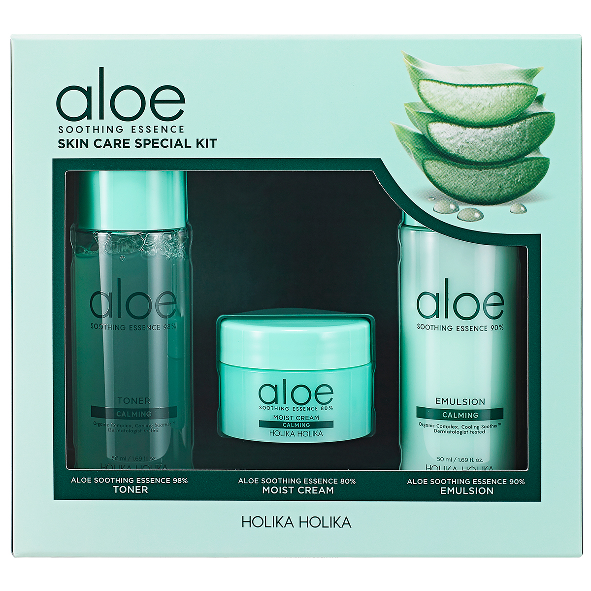 Aloe Soothing Essence Skin Care Special Kit, Holika Holika K-Beauty Kit