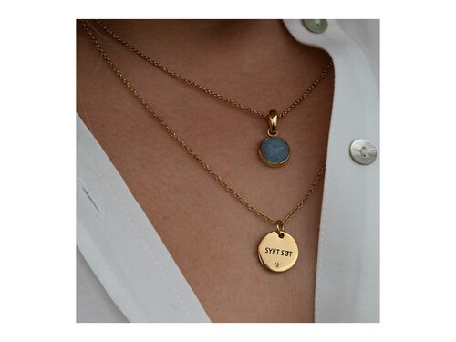 A&C Oslo Pure Steel Sick Sweet Necklace With Writning