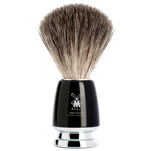 MÜHLE Mühle Rytmo Pure Badger Shaving Brush, Resin Black
