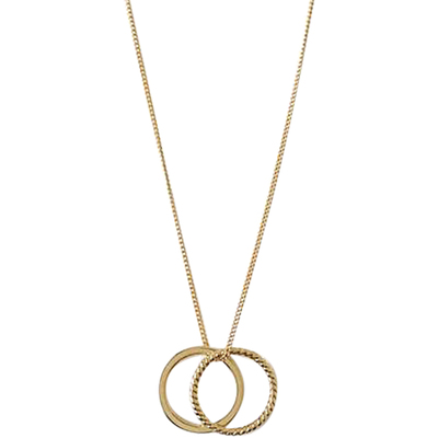 Orelia Rope Double Ring Short Necklace
