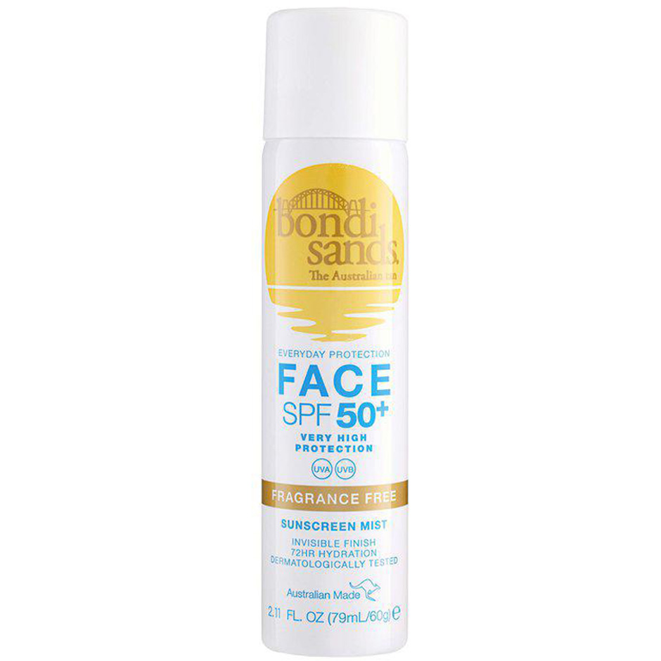 SPF50+ Fragrance Free Face Mist, 79 ml Bondi Sands Solbeskyttelse til ansikt Hudpleie - Solprodukter - Solkrem - Solbeskyttelse til ansikt