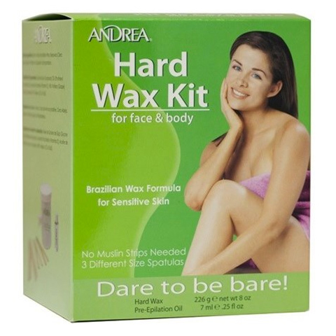 Brazilian Hard Wax Kit for Face & Body, Andrea Voks & Gel