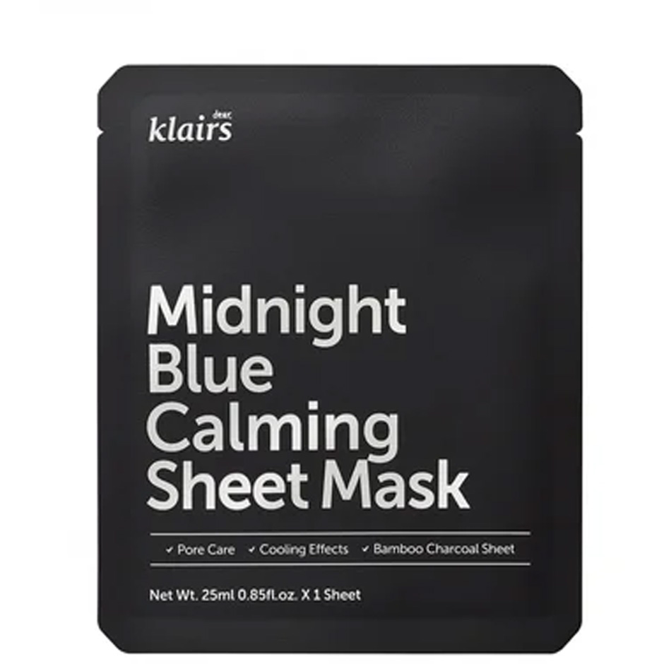 Midnight Blue Calming Sheet Mask, 25 ml Klairs Ansiktsmaske Hudpleie - Ansiktspleie - Ansiktsmaske