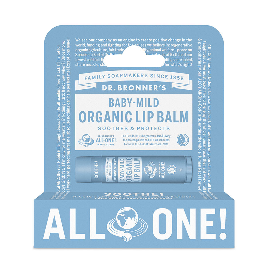 Baby-Mild Organic Lip Balm Hang Pack, 4 g Dr. Bronner's Leppepleie Hudpleie - Ansiktspleie - Leppepleie