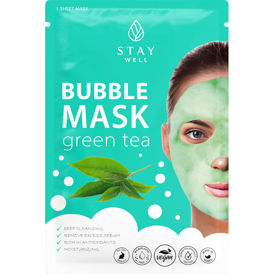 Bilde av Deep Cleansing Bubble Mask Green Tea, Stay Well Ansiktsmaske