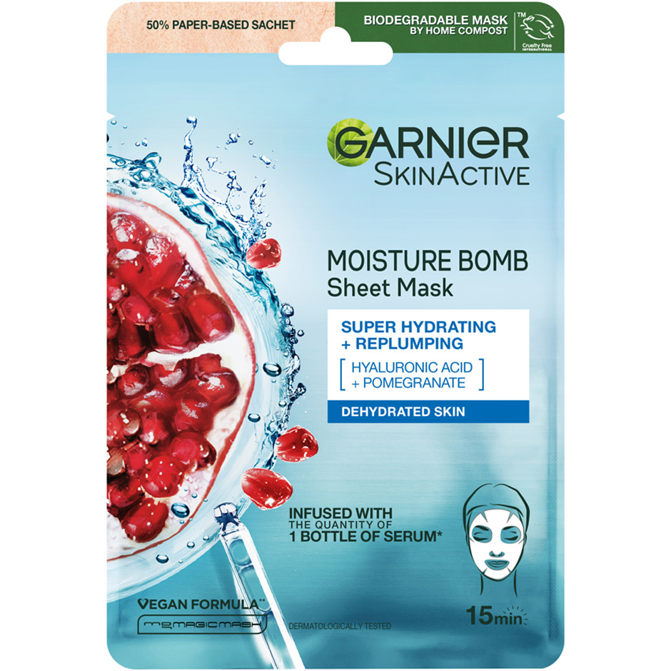 Moisture Bomb Super-Hydrating and Energizing Sheet Mask, 28 g Garnier Ansiktsmaske Hudpleie - Ansiktspleie - Ansiktsmaske