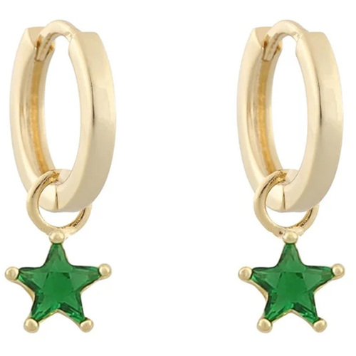Snö of Sweden Stay ring ear small star gold/green