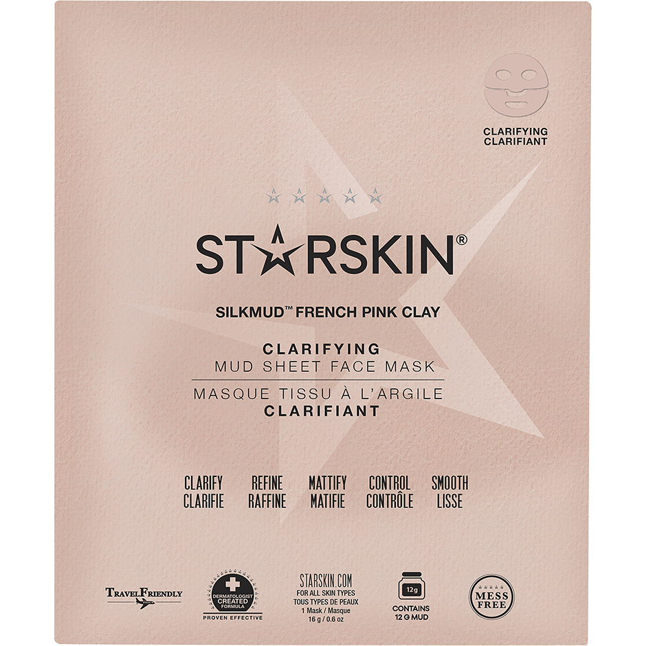 Silkmud Pink Clay, 16 g Starskin Ansiktsmaske test