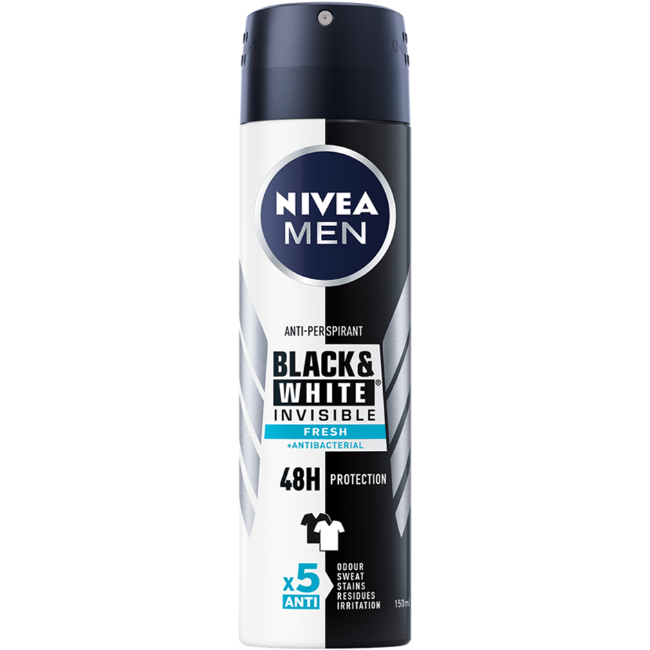 MEN Invisible Black & White, 150 ml Nivea Herredeodorant Hudpleie - Deodorant - Herredeodorant