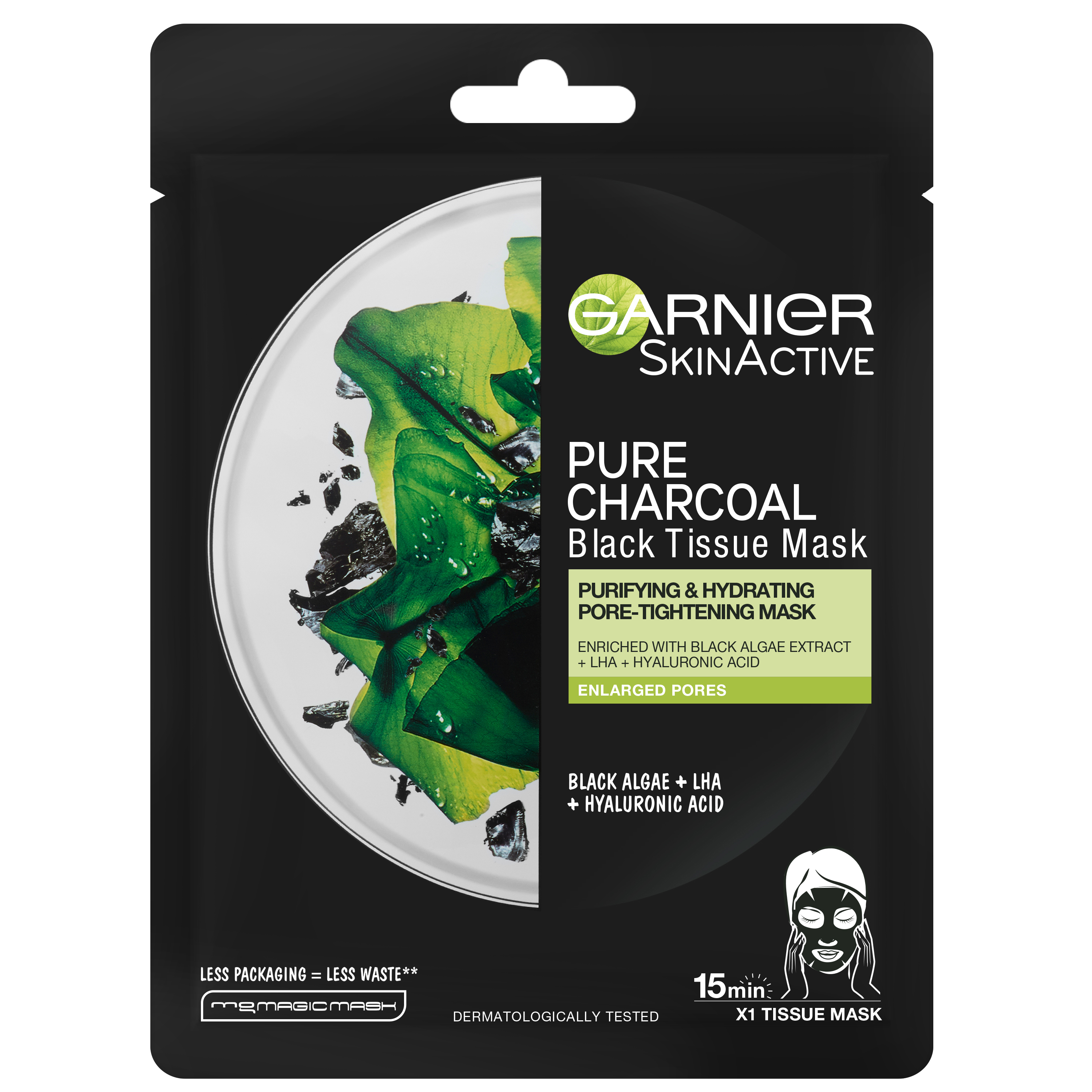 Bilde av Skin Active Pure Charcoal Black Tissue Mask, Garnier Sheet Masks