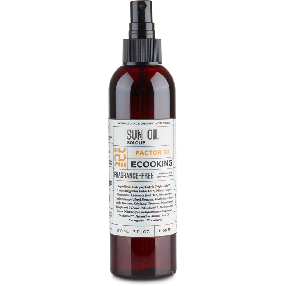 Sun Oil SPF 30 Fragrance Free, 200 ml Ecooking Solbeskyttelse til kropp Hudpleie - Solprodukter - Solkrem - Solbeskyttelse til kropp