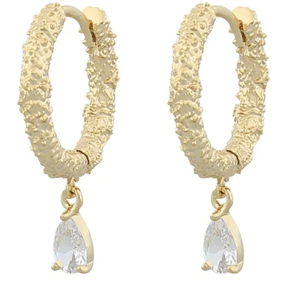 London ring pendant ear gold/clear, Snö of Sweden Øredobber Accessories - Smykker - Øredobber