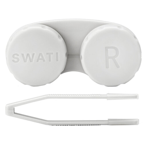 SWATI Cosmetics Lens Case & Tweezers Grey