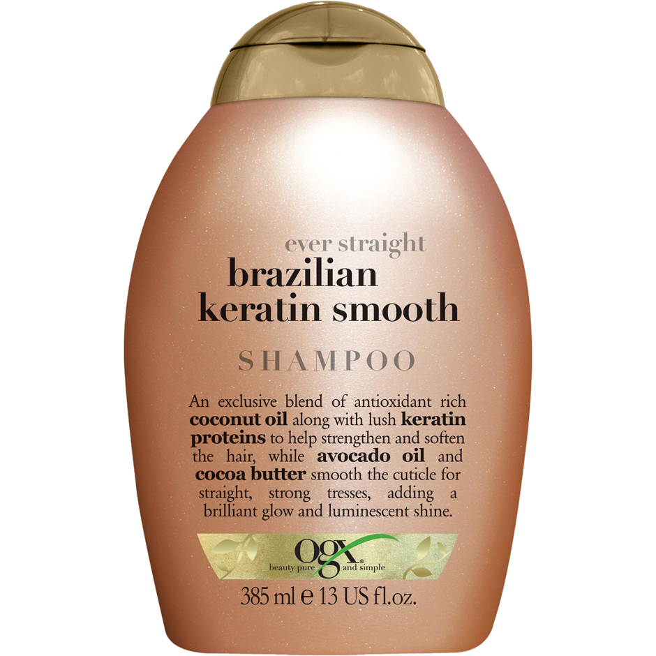 Ogx Ever Straight Brazilian Keratin Smooth Shampoo, 385 ml OGX Shampoo Hårpleie - Hårpleieprodukter - Shampoo
