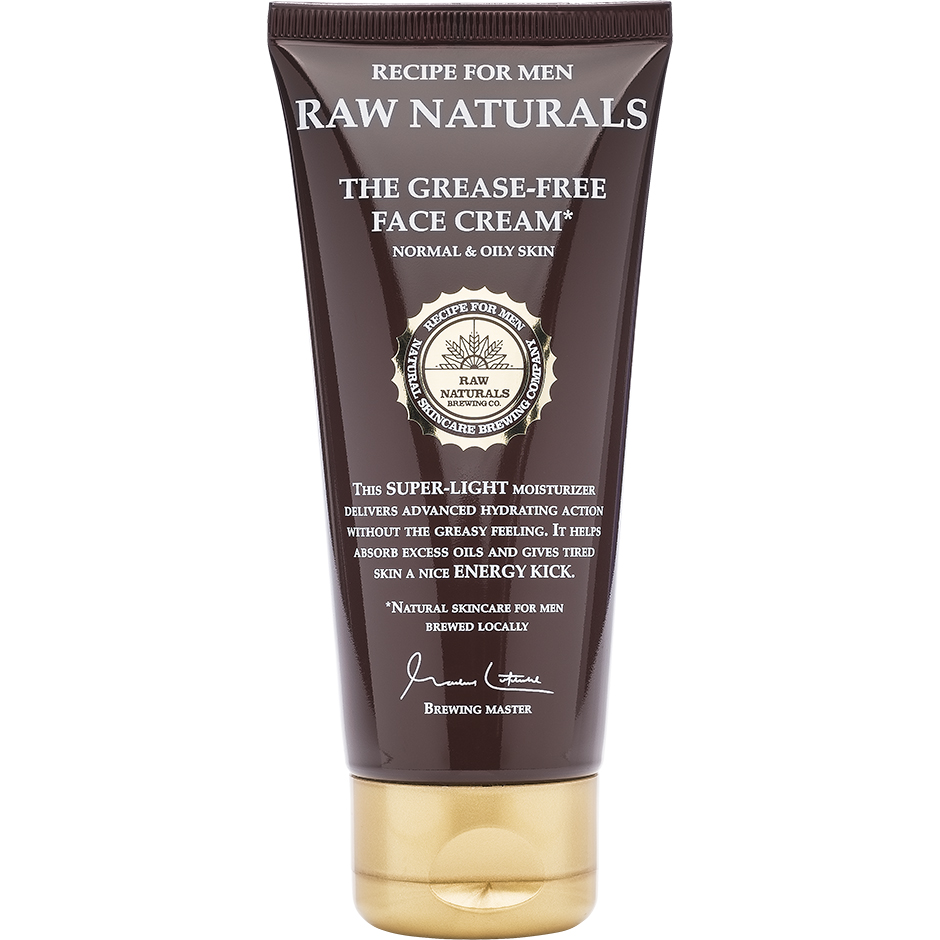 Raw Naturals The Grease-Free Face Cream, 100 ml Raw Naturals by Recipe for Men Ansiktskrem for menn Hudpleie - Hudpleie for menn - Hudpleie for menn - Ansiktskrem for menn