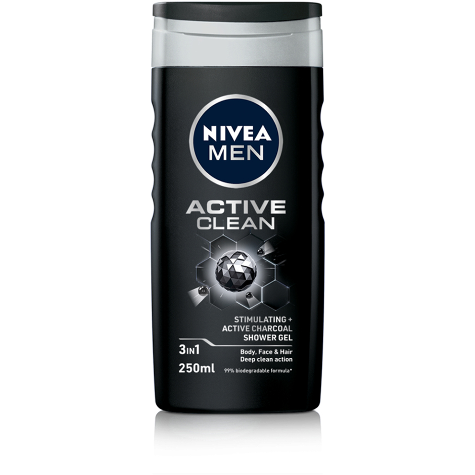 MEN Active Clean, 250 ml Nivea Dusj & Bad Hudpleie - Kroppspleie - Dusj & Bad