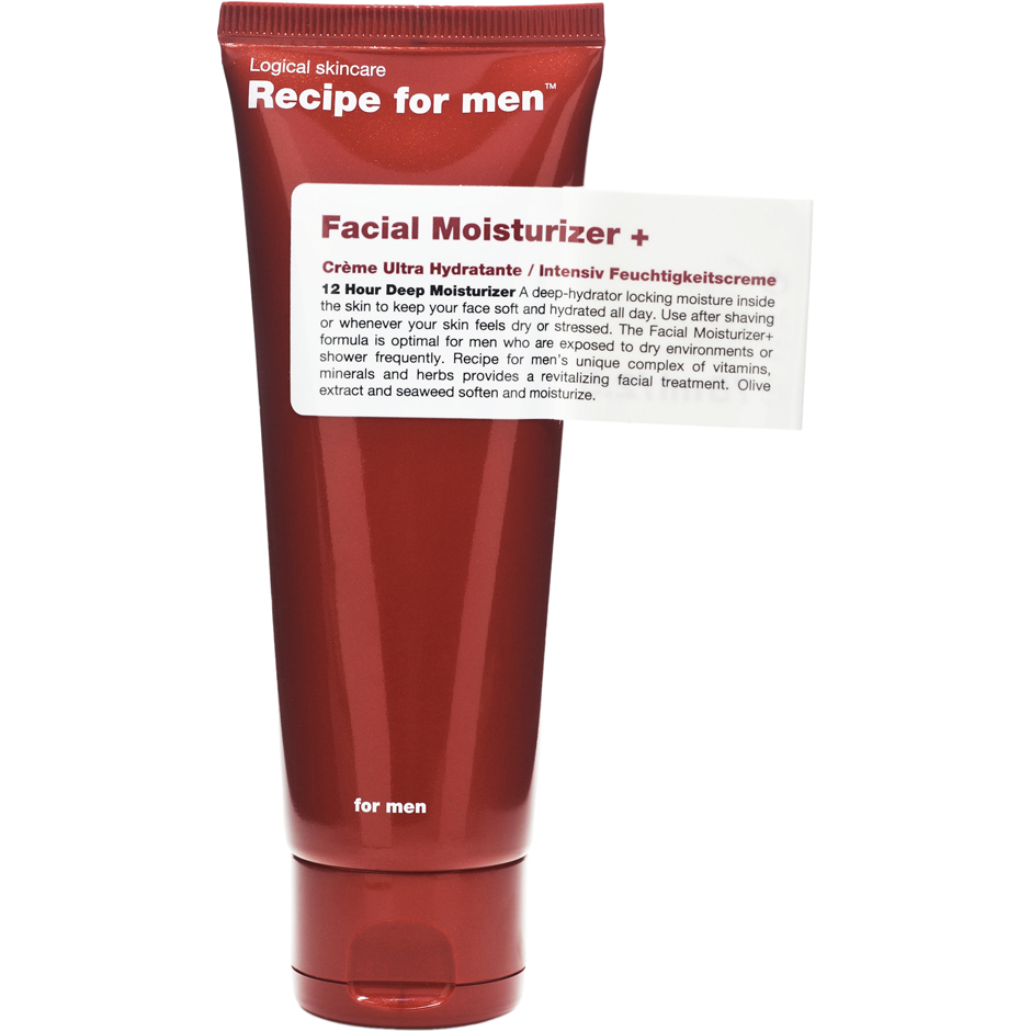 Facial Moisturizer +, 75 ml Recipe for men Ansiktskrem for menn Hudpleie - Hudpleie for menn - Hudpleie for menn - Ansiktskrem for menn