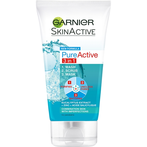 Garnier Skin Active Pure Active 3 in 1 Wash Peeling & Mask